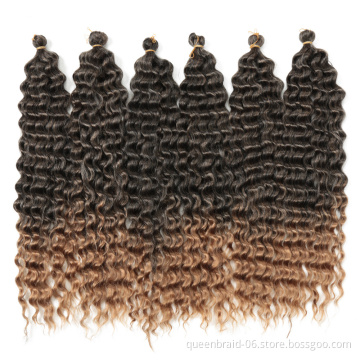 22inch Long Deep Twist Crochet Hair Water Wave Hair Synthetic Braiding Hair Extensions For Black Women